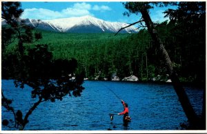 Maine Baxter Park Mount Katahdin Fishing After An Early June Snow 1989