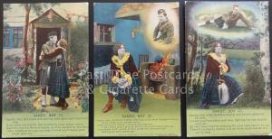 SANDY, BOY: WW1 Bamforth Song Card Set of 3 (With message on reverse) 4783/1/2/3