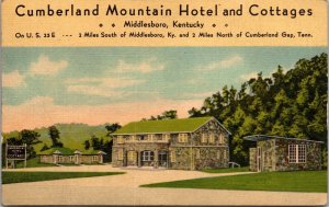 Linen Postcard Cumberland Mountain Hotel and Cottages Middlesboro Kentucky~321