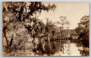 Tarpon Springs FL RPPC Anglote River Real Photo Florida Postcard I34