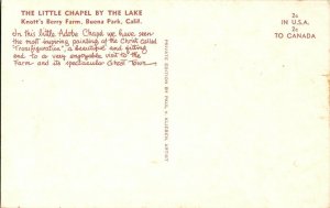 Little Chapel Knott's Berry Farm Buena Park CA Postcard Standard View Card 