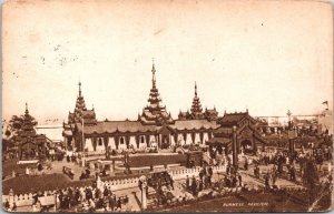 UK Burmese Pavilion British Empire Exhibition Wembley Vintage Postcard 03.61