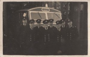 Antique Ambulance Firemen Policemen Old PB Postcard Photo