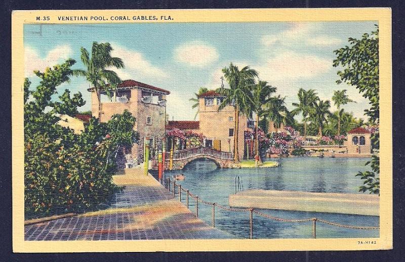 Venetian Pool Coral Gables Florida used c1939