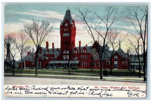 1906 Chicago Milwaukee And St. Paul Depot Railroad Depot Wisconsin WI Postcard