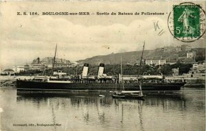 CPA AK Sortie du Bateau de Folkestone - Boulogne-sur-Mer SHIPS (911972)