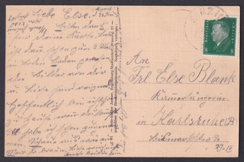 Darmstadt Germany postcard 1938 Marienhöhe Rest Home River View