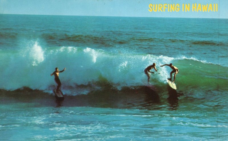 Vintage Postcard Surfers Surfboards Surfing In Hawaii Honolulu Movie Supply