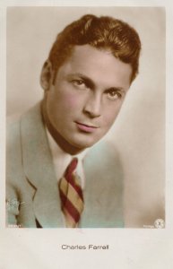 Charles Farrell Film Actor Hand Coloured Tinted Real Photo Postcard