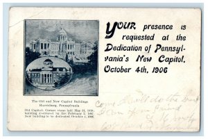 1906 New Capitol Building Dedication Advertising Invitation Harrisburg Postcard 