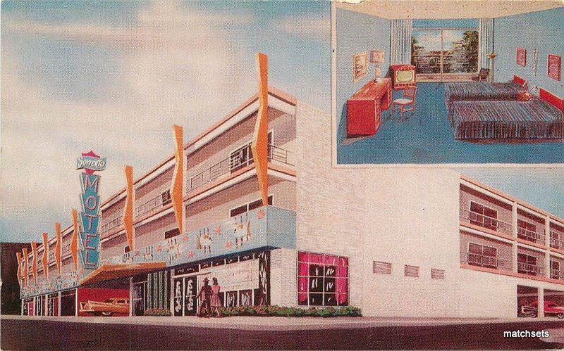 1950s Sorrento Motel auto swimming pool Atlantic City New Jersey postcard 6369