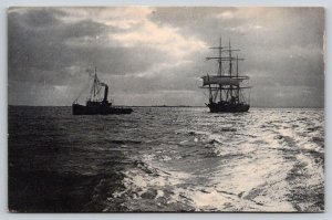 Ships at Sunset   Postcard
