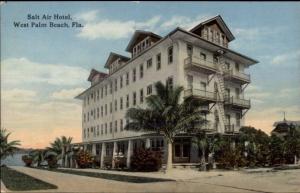 West Palm Beach FL Salt Air Hotel c1910 Postcard