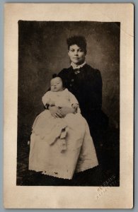 Postcard RPPC c1917 Wapakoneta OH Studio Photo of Baby and Mother Fred Messmer