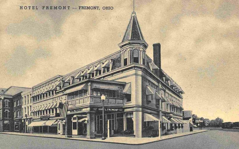 Hotel Fremont Fremont Ohio 1940s postcard