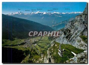 Postcard Modern Leukerbad Loeche les Bains Leukerbad Blick vom Gemmi Gemmipas...