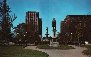 Vintage Postcard University Park Full Block Central Business Indianapolis IN