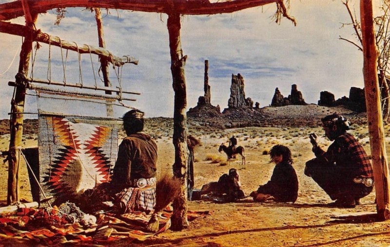 Native Americana NAVAJO INDIANS Monument Valley Arizona Utah 1960s Postcard