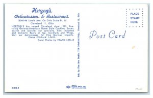 CLEVELAND, OH Ohio ~ Roadside HERZOG'S DELI & RESTAURANT  c1950s  Postcard