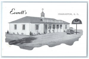 c1950's Everett's Restaurant Car Charleston South Carolina SC Vintage Postcard