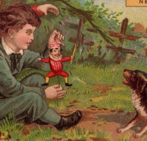 1880s B.T. Babbitt's 1776 Soap Children Puppet Dog Fishing Lot Of 4 F104