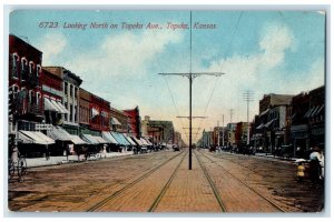 c1910s Looking North On Topeka Avenue Topeka Kansas KS Unposted Vintage Postcard