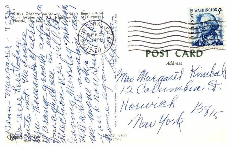 Postcard TOWER SCENE Clermont Florida FL AT6257