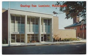 Leominster, MA, Postcard View of District Court & Police Headquarters, 1965 
