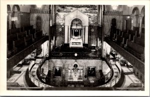 RPPC Interior of St Aloysius Church, Detroit MI Vintage Postcard W53