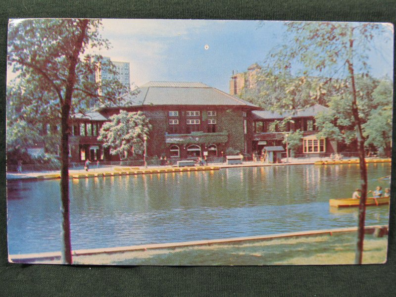 CHICAGO, ILL ~ Lincoln Park Boathouse Lake Recreation Center Vintage Postcard