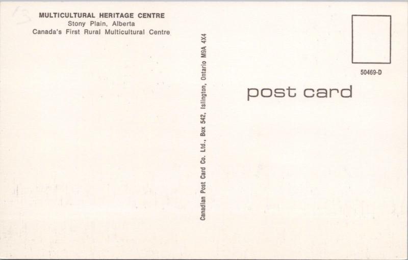 Multicultural Heritage Centre Stony Plain Alberta AB Alta. Unused Postcard D38