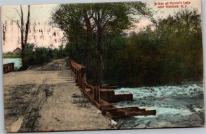 Postcard NJ Vineland - Bridge at Parvin's Lake