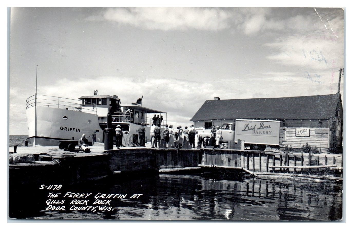 Ss Griffin Ferry At Gills Rock Dock Scene Door County Wi