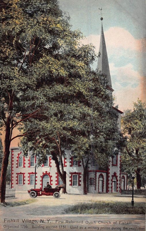 FISHKILL VILLAGE NEW YORK~FIRST REFORMED DUTCH CHURCH-ERECTED 1731~1910 POSTCARD