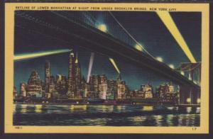 Skyline Manhattan at Night,New York,NY Postcard 