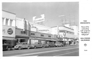RPPC TOM BRENEMAN'S Hollywood, CA Roadside c1940s Frashers Vintage Postcard