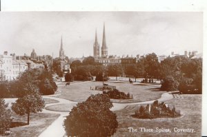 Warwickshire Postcard - Coventry - The Three Spires - Real Photo - Ref 16415A