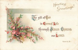 Circa 1907-15 Floral Christmas Greetings Verse Postcard