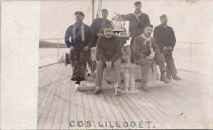CGS 'Lillooet' Boat Crew Hydrographic Survey Navy BC c1909 RPPC Postcard H57
