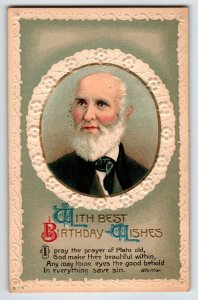 Birthday Postcard Signed John Greenleaf Whittier Poet Germany Series 574 Plato