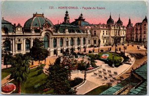 Monte Carlo Facade du Casino Monaco Entertainment Complex Grounds Postcard