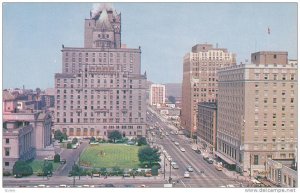 Aerial view,  Georgia St. looking West showing The Court House, The Hotel Van...