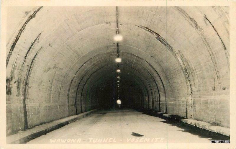 1940s Wawona Tunnel Yosemite California RPPC Real photo postcard 3933