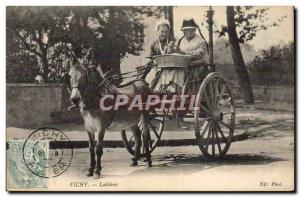 Old Postcard Donkey Mule Vichy Laitieres