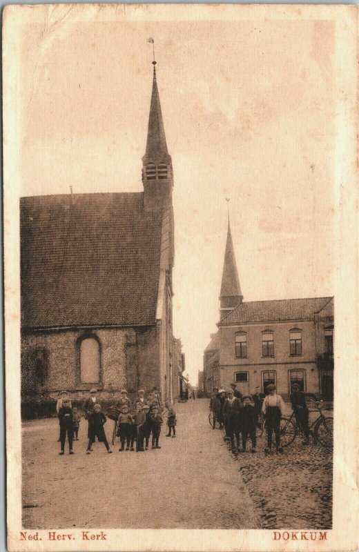 Netherlands Dokkum Nederlands Hervormde Kerk Vintage Postcard 04.09