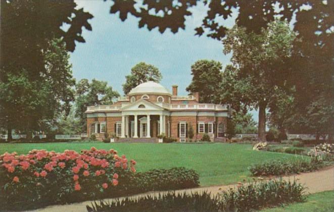 Virginia Charlottesvile The West front Showing Portion Of Garden Monticello H...