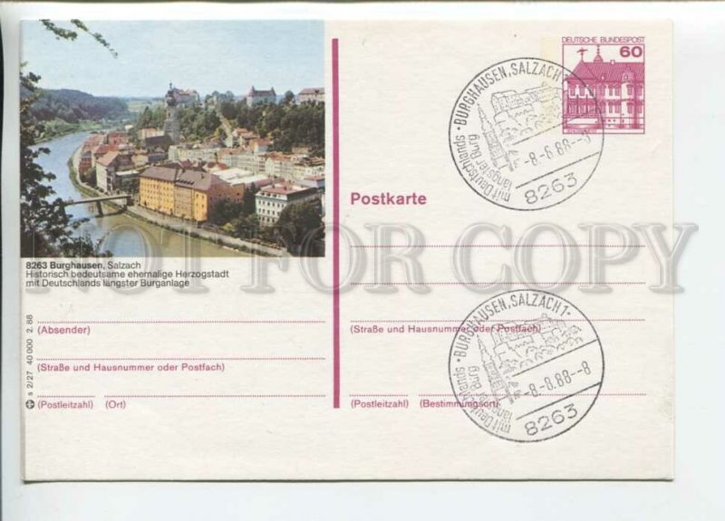 449923 GERMANY 1988 Burghausen Special cancellation POSTAL stationery postcard