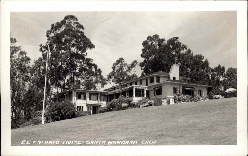 SANTA BARBARA CA El Encanto Hotel Old Real Photo RPPC Postcard