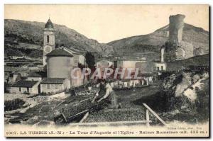 Old Postcard Collection La Turbie The d4Auguste Tower and & # 39eglise Roman ...