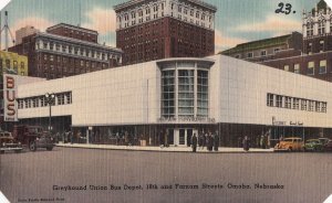 Postcard Greyhound Union Bus Depot 18th Farnam Streets Omaha Nebraska